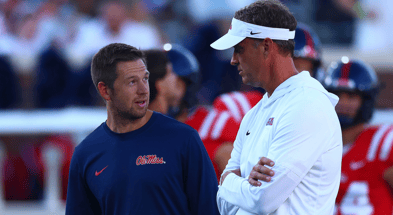 Ole Miss OC Charlie Weiss Jr. made the trip with Lane Kiffin to LSU (Photo: © Petre Thomas-Imagn Images)